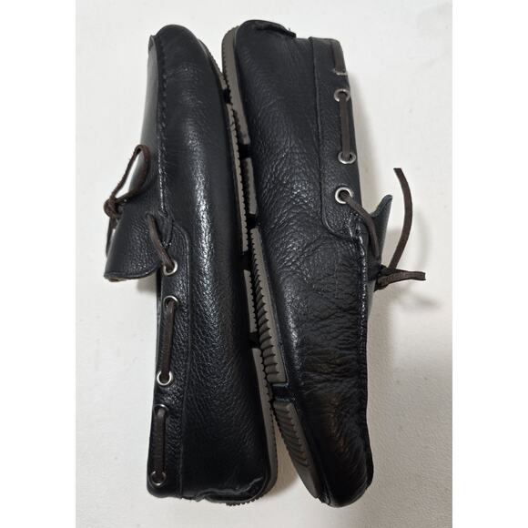 Mercanti Fiorentini Mens Relax Tie Shoe Black Leather Loafers 9.5M - Picture 6 of 9